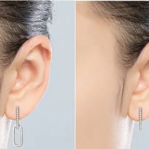 Elegant Moissanite 14k Gold Over Sterling Silver Earring